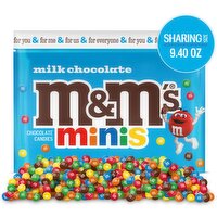 M&M's Minis Milk Chocolate Candies Sharing Size, 9.40 oz
