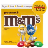 M&M's Peanut Chocolate Candies Family Size, 18.08 oz