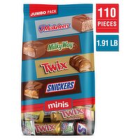 Mars Variety Bag 3 Musketeers, Milky Way, Twix and Snickers Candies Minis Jumbo Pack, 30.63 oz