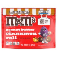 M&M's Bakery Collection Peanut Butter Cinnamon Roll Chocolate Candies Sharing Size, 8.6 oz