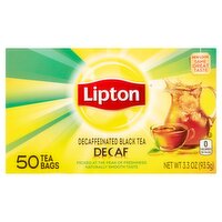 Lipton Decaffeinated Black Tea Bags, 50 count, 3.3 oz