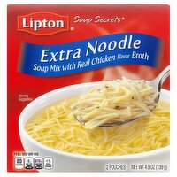 Lipton Soup Secrets Instant Soup Mix Extra Noodle 4.9 oz, 2 ct, 4.9 Ounce