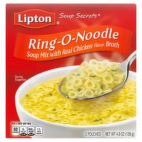 Lipton Soup Secrets Ring-O-Noodle Soup Mix, 2 count, 4.9 oz, 4.9 Ounce