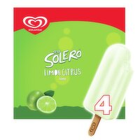 Holanda Solero Limon Citrus Lime Ice Pops, 8.79 fl oz, 4 count