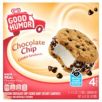 Good Humor Chocolate Chip Cookie Sandwich, 4 fl oz, 4 count