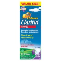 Claritin Children's Allergy Grape Taste Antihistamine Liquid Value Size!, 8 fl oz