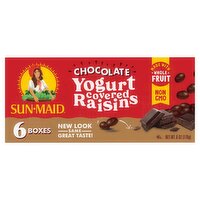 Sun-Maid Chocolate Yogurt Covered Raisins, 6 count, 6 oz, 6 Ounce