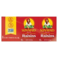 Sun-Maid California Sun-Dried Raisins, 1 oz, 6 count, 6 Ounce