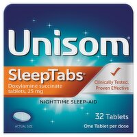 Unisom SleepTabs Nighttime Sleep-Aid Tablets, 25 mg, 32 count, 32 Each