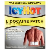 Icy Hot Plus Menthol Max Strength Lidocaine Patch, 5 count, 5 Each