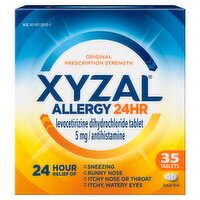 Xyzal Original Prescription Strength 24hr Allergy Tablets, 35 count, 35 Each