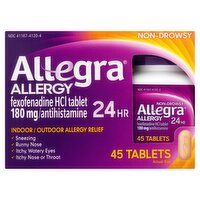 Allegra 24hr Non-Drowsy Allergy Tablets, 180 mg, 45 count