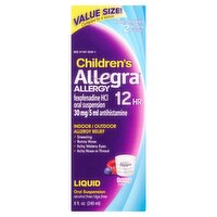 Allegra Children's Berry Flavor Non-Drowsy 12Hr Allergy Liquid Value Size!, 2 Years & Older, 8 fl oz