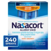 Nasacort Multi-Symptom Allergy 24Hr Relief Non-Drowsy Nasal Spray, 55 mcg, 0.57 fl oz, 2 count
