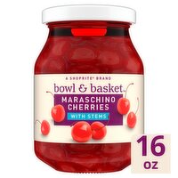 Bowl & Basket Maraschino Cherries with Stems, 16 oz