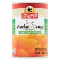 ShopRite Fancy Mandarin Orange Segments in Light Syrup, 15 oz