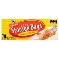 ShopRite Double Zipper Seal Food Storage Bags, Gallon Size, 70 count