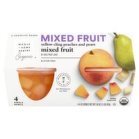 Wholesome Pantry Organic Yellow Cling Peaches and Pears Mixed Fruit in 100% Juice, 4 oz, 4 count