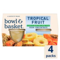 Bowl & Basket Tropical Fruit in White Grape and Lemon Juice, 4 oz, 4 count