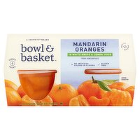 Bowl & Basket Mandarin Oranges in White Grape & Lemon Juice, 4 oz, 4 count, 16 Ounce