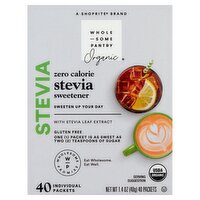 Wholesome Pantry Organic Zero Calorie Stevia Sweetener, 40 count, 1.4 oz, 1.4 Ounce