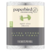 Paperbird Premium Opti-Size Sheets Ultra Strong Paper Towel, 110 sheets per roll, 2 count