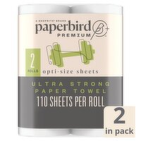 Paperbird Premium Opti-Size Sheets Ultra Strong Paper Towel, 110 sheets per roll, 2 count