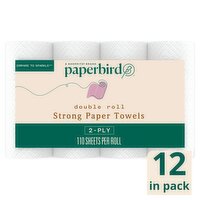 Paperbird Double Roll Strong Paper Towels, 110 sheets per roll, 12 count