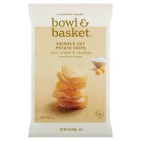 Bowl & Basket Sour Cream & Cheddar Krinkle Cut Potato Chips, 8 oz, 8 Ounce