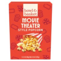 Bowl & Basket Extra Butter Movie Theater Style Popcorn, 3.3 oz, 3 count, 9.9 Ounce