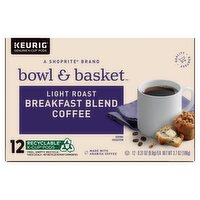 Bowl & Basket Light Roast Breakfast Blend Coffee K-Cup Pods, 0.31 oz, 12 count, 3.7 Ounce