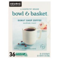 Bowl & Basket Medium Roast Donut Shop Coffee K-Cup Pods, 36 count, 11.2 oz, 11.2 Ounce