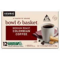 Bowl & Basket Medium Roast Colombian Coffee K-Cup Pods, 0.31 oz, 12 count, 3.7 Ounce