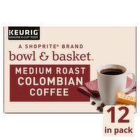 Bowl & Basket Medium Roast Colombian Coffee K-Cup Pods, 0.31 oz, 12 count