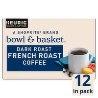 Bowl & Basket Dark Roast French Roast Coffee K-Cup Pods, 0.31 oz, 12 count, 3.7 Ounce