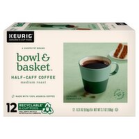 Bowl & Basket Medium Roast Half-Caff Coffee K-Cup Pods, 12 count, 3.7 oz