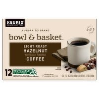 Bowl & Basket Light Roast Hazelnut Coffee K-Cup Pods, 0.31 oz, 12 count