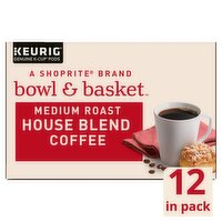 Bowl & Basket Medium Roast House Blend Coffee K-Cup Pods, 0.34 oz, 12 count