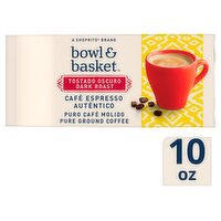 Bowl & Basket Café Espresso Auténtico Dark Roast Ground Coffee, 10 oz