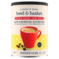 Bowl & Basket Café Espresso Auténtico Dark Roast Ground Coffee, 10 oz, 10 Ounce