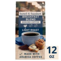 Bowl & Basket Breakfast Blend Light Roast Ground Coffee, 12 oz, 12 Ounce