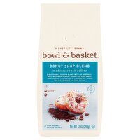 Bowl & Basket Donut Shop Medium Roast Ground Coffee, 12 oz, 12 Ounce