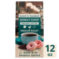 Bowl & Basket Donut Shop Medium Roast Ground Coffee, 12 oz, 12 Ounce