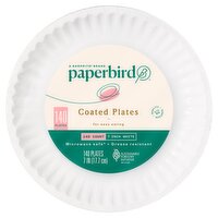 Paperbird 7 Inch White Coated Plates, 140 count