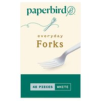 Paperbird Everyday White Forks, 48 count