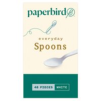Paperbird Everyday White Spoons, 48 count
