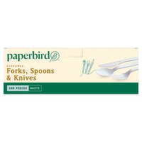 Paperbird Everyday White Forks, Spoons & Knives, 288 count