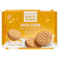 Bowl & Basket Crème Filled Golden Vanilla Sandwich Cookies, 14.3 oz, 14.3 Ounce