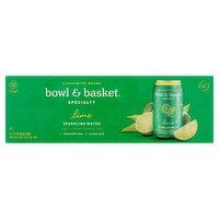 Bowl & Basket Specialty Lime Sparkling Water, 12 fl oz, 12 count