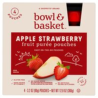 Bowl & Basket Apple Strawberry Fruit Purée Pouches, 3.2 oz, 4 count